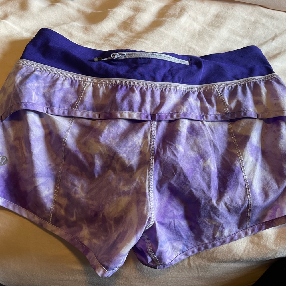 Purple tie dye lululemon shorts